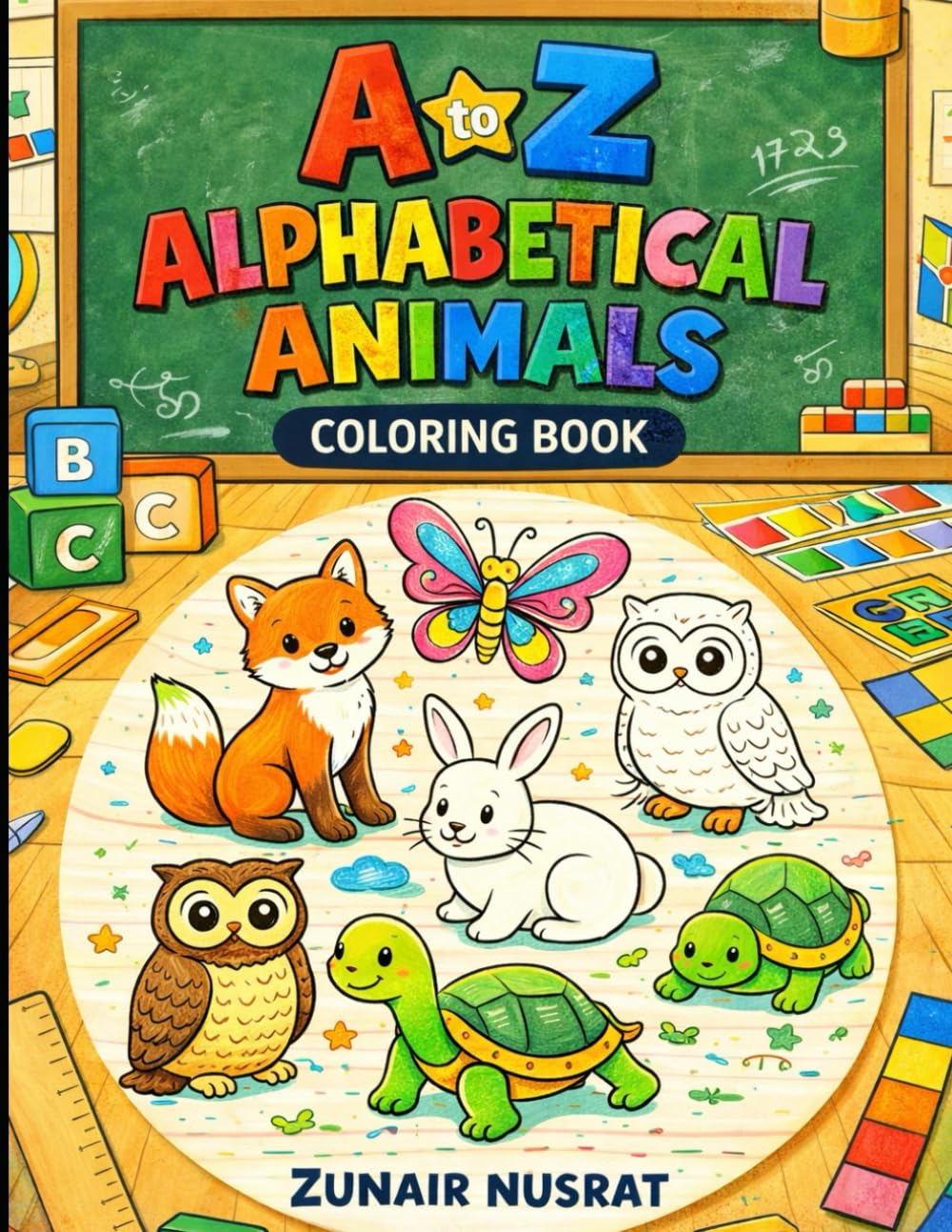 A to Z Alphabet Animals Coloring Book for Kids Ages 3–6