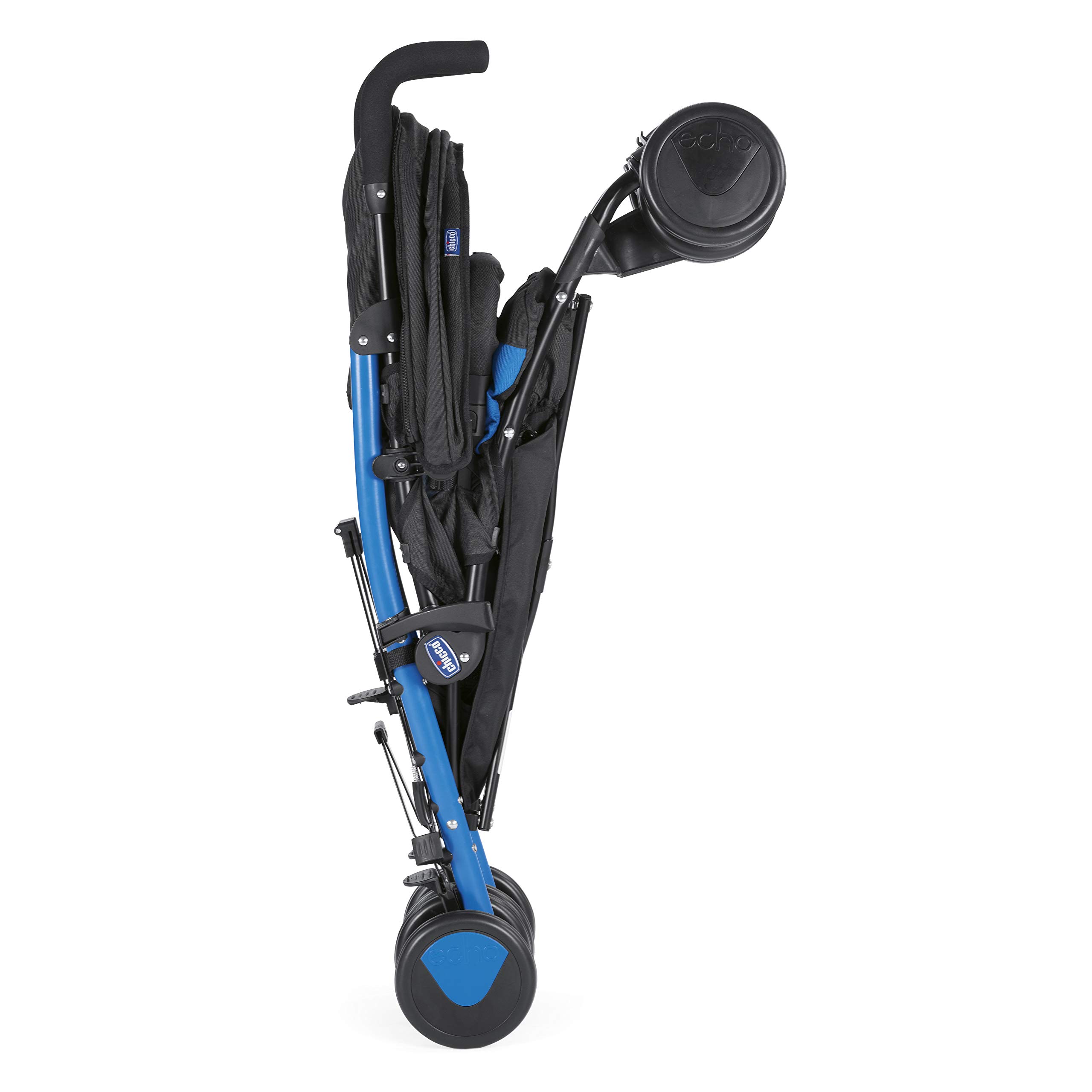 Chicco Echo Silla de Paseo Ligera y Plegable desde 0 Meses hasta 22 Kg, Carrito Bebé Compacto y Reclinable con Apoyabrazos, Posición para Dormir, Cierre Paraguas y Parasol Ajustable - Azul (Mr. Blue)