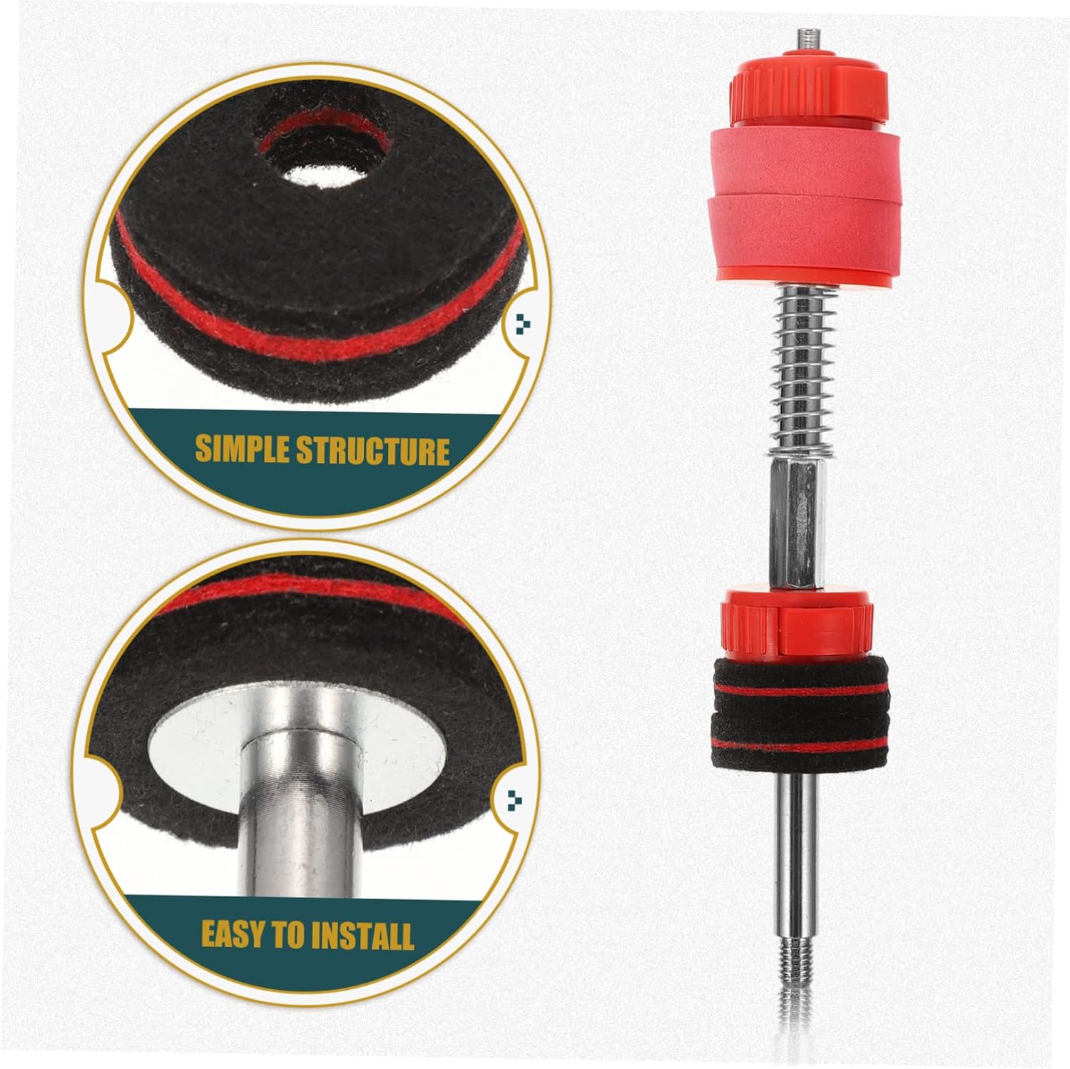 Toyvian 2sets Double-braced Cymbal Stacker with Quick Release Nut Durable Jazz Accessories for Multi-cymbal Setup Compatible with Stands for Easy Identification