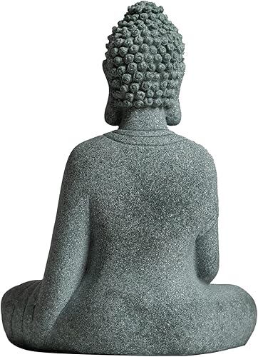 Vista 19 de Estatua de Little Buda para el hogar – Estatua de meditación de piedra hecha a mano de Buda sentado, Buda, Buda, estatua de Buda bebé Buda