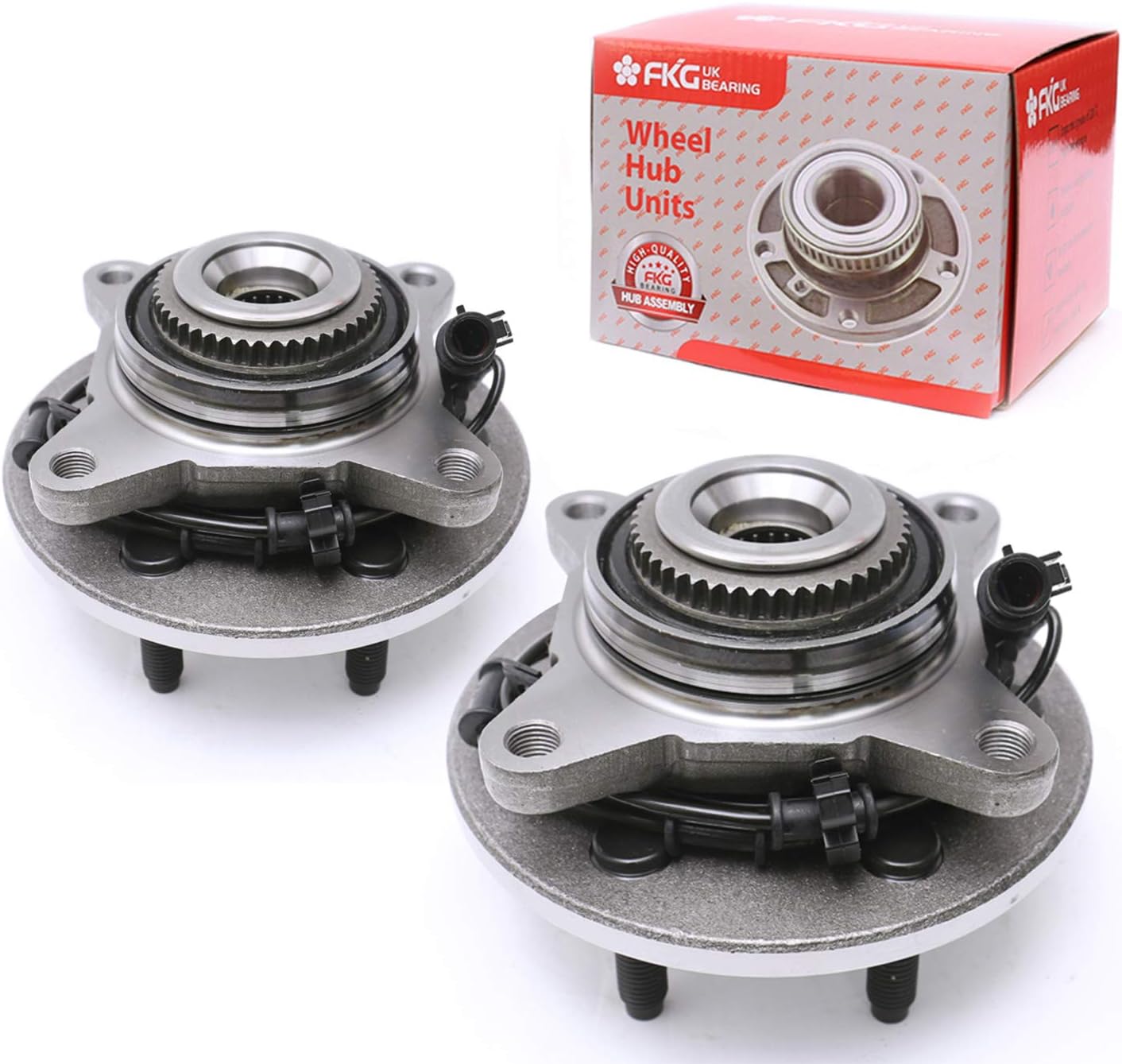FKG 515043 Front Wheel Bearing Hub Assembly fit for 2003-2006 Ford Expedition (4WD), 2003-2006 Lincoln Navigator (4WD, AWD), Set of 2