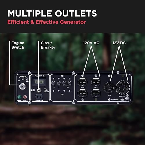 Miniatura 3 de All Power America - Generador de combustible doble de 10000 W, con arranque eléctrico, portátil, APGG10000GL 10000W, gaspropano, color rojonegro