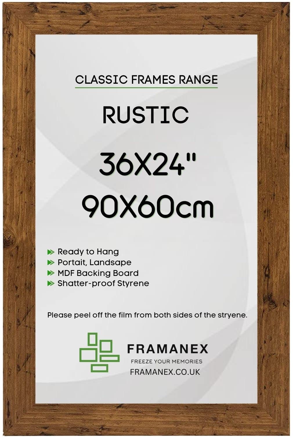 Framanex Rustic Modern Colour 36X24 Picture Photo Poster Frames | 24X36 Inch Rectangle Picture Frame | Wood Finish Photo Frame