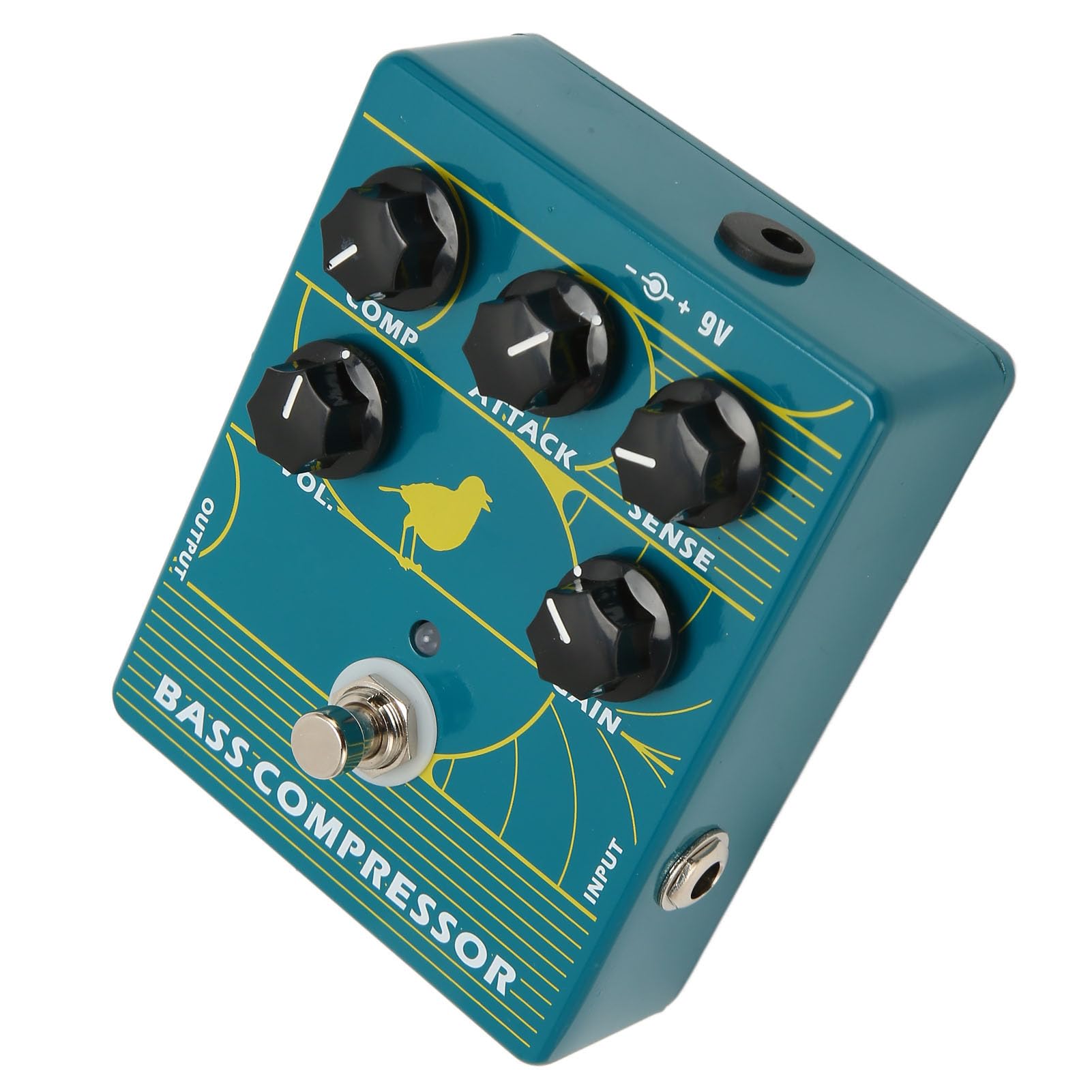 RIZGHWOY Effetto di Compressione del Pedale in Alluminio a Basso Pedale per i Musicisti Livello 1/4in Mono Jack per i Bassisti