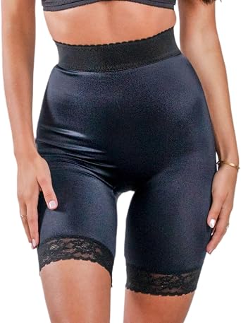 Rago 518 High Waist Leg Shaper | Made in USA| Size XS-14X| Light Control | No-Roll Lace Hem