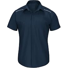 Red Kap mens Short Sleeve Pro Airflow Work Button Down Shirt, Navy, Large US