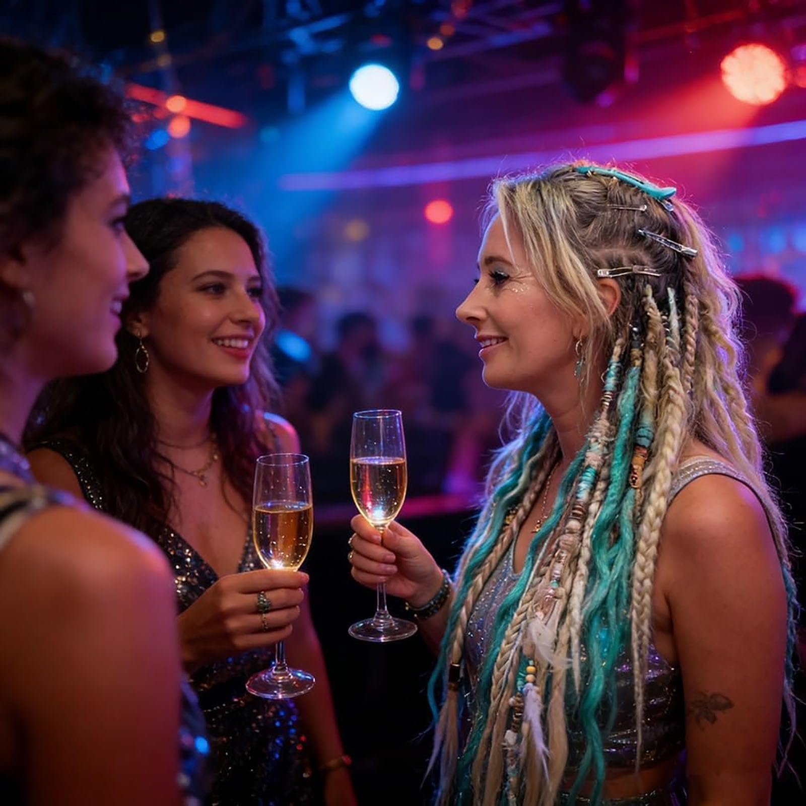Queue de cheval élastique à dreadlocks, extension de cheveux dreadlocks bohème avec perles, fixation facile en une minute pour festival, légère, plusieurs couleurs, cheveux tressés (#I)