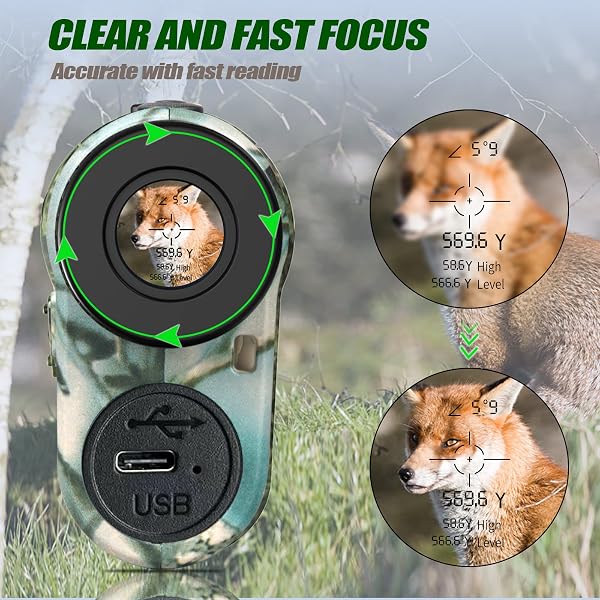 REVASRI Hunting Laser Rangefinder with Rechargeable Battery 1000 Yards Hunting Range Finder with Target Acquisition Technology Easy-to-Use Clear Accurate Rangefinders for Hunters - 5