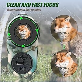 REVASRI Hunting Laser Rangefinder with Rechargeable Battery 1000 Yards Hunting Range Finder with Target Acquisition Technology Easy-to-Use Clear Accurate Rangefinders for Hunters
