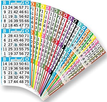 Bingo Books   3 Faces, 20 Pages Each, 50 Disposable Game Books   20-Color Rotation, Recyclable Dauber Sheets for Seniors & Adults 3on20up