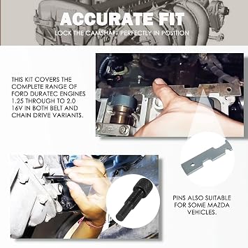 E-cowlboy Engine Camshaft Timing Locking Tool Kit Alignment Tool for Ford Fiesta Focus Mazda Volvo/Duratec Engines for Ford 2.0L,2.3L,2.5L