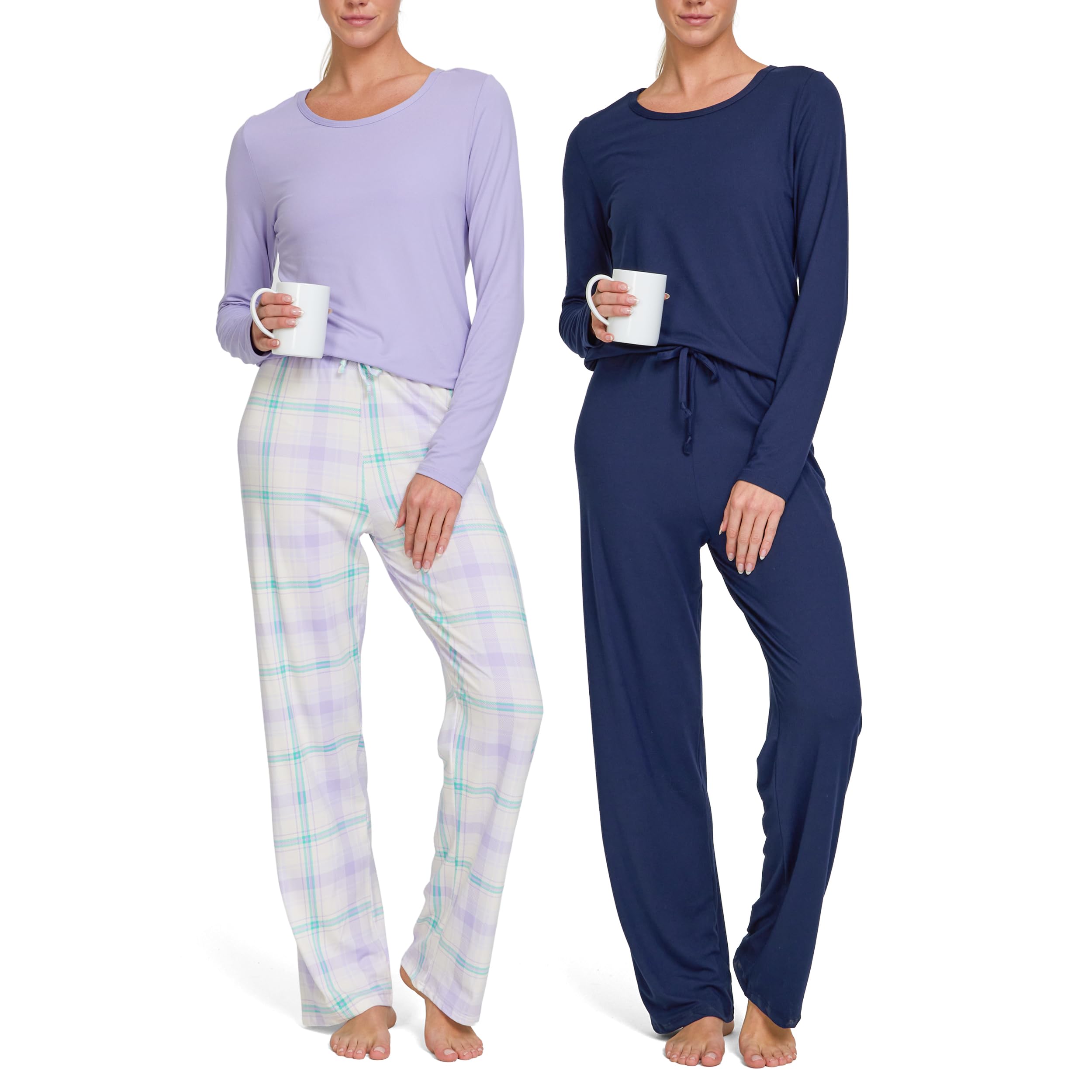 ultra performance 2 pack womens pj pajama sets pj’s pajamas pants set's ladies soft lounge pjs pajama’s for women set