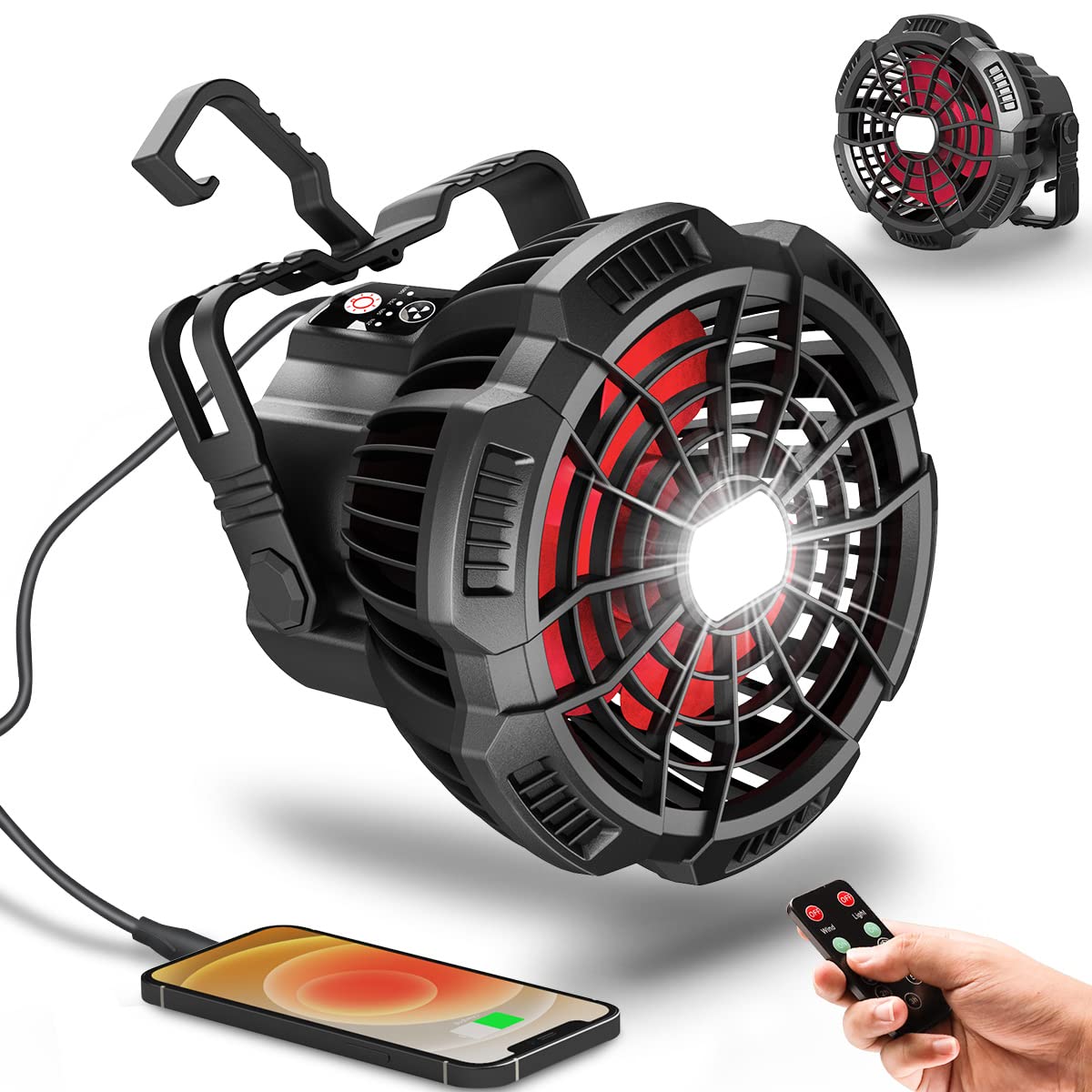 Photo 1 of *USED/SEE NOTES* Battery Operated Fan Portable Desk Fan with LED Light,