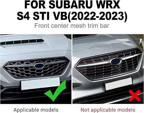 Miniatura 2 de AIRSPEED Para Subaru WRX 2022-2023 Cubierta de tira de rejilla delantera para rejilla exterior del automóvil, moldura de fibra de carbono dura,