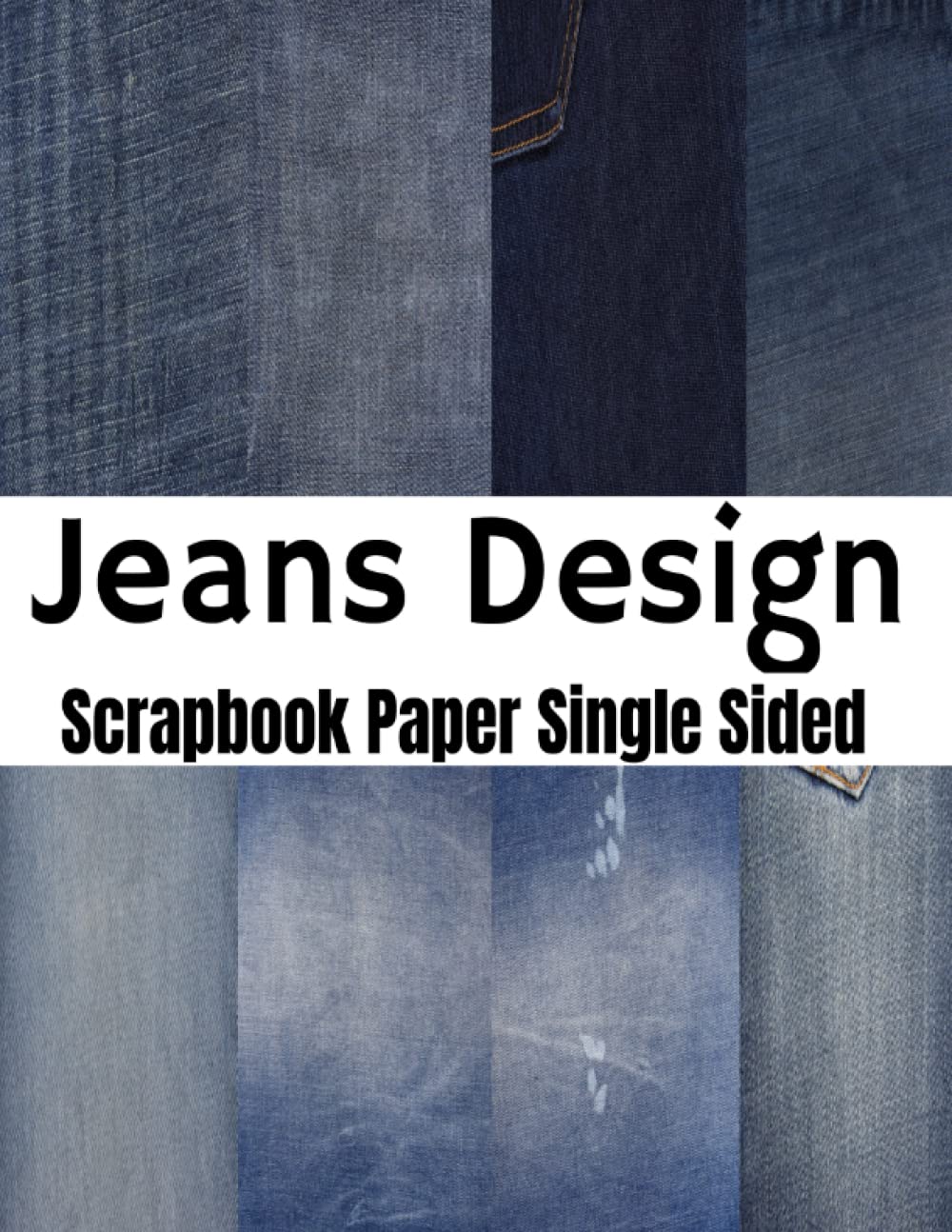 Papier scrapbooking imprimé une seule face texture denim 8.5x11 po