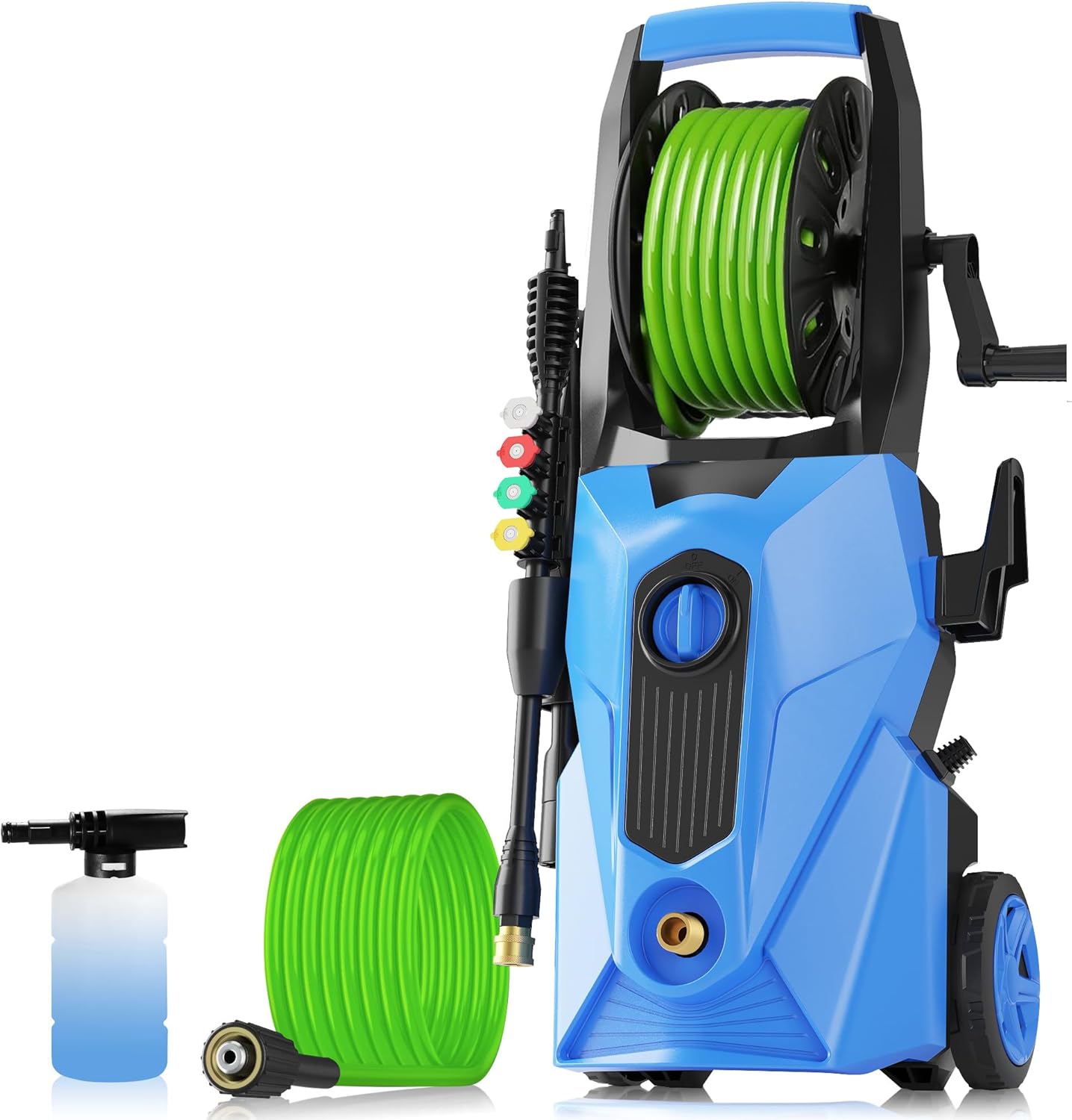 4000PSI Pressure Washer, New Upgraded 2000W 2.8GPM Electric Power Washer, 33FT Resistant Extension Pressure Washer Hose with Reel, Powerwashers for Home/Car(Blue)