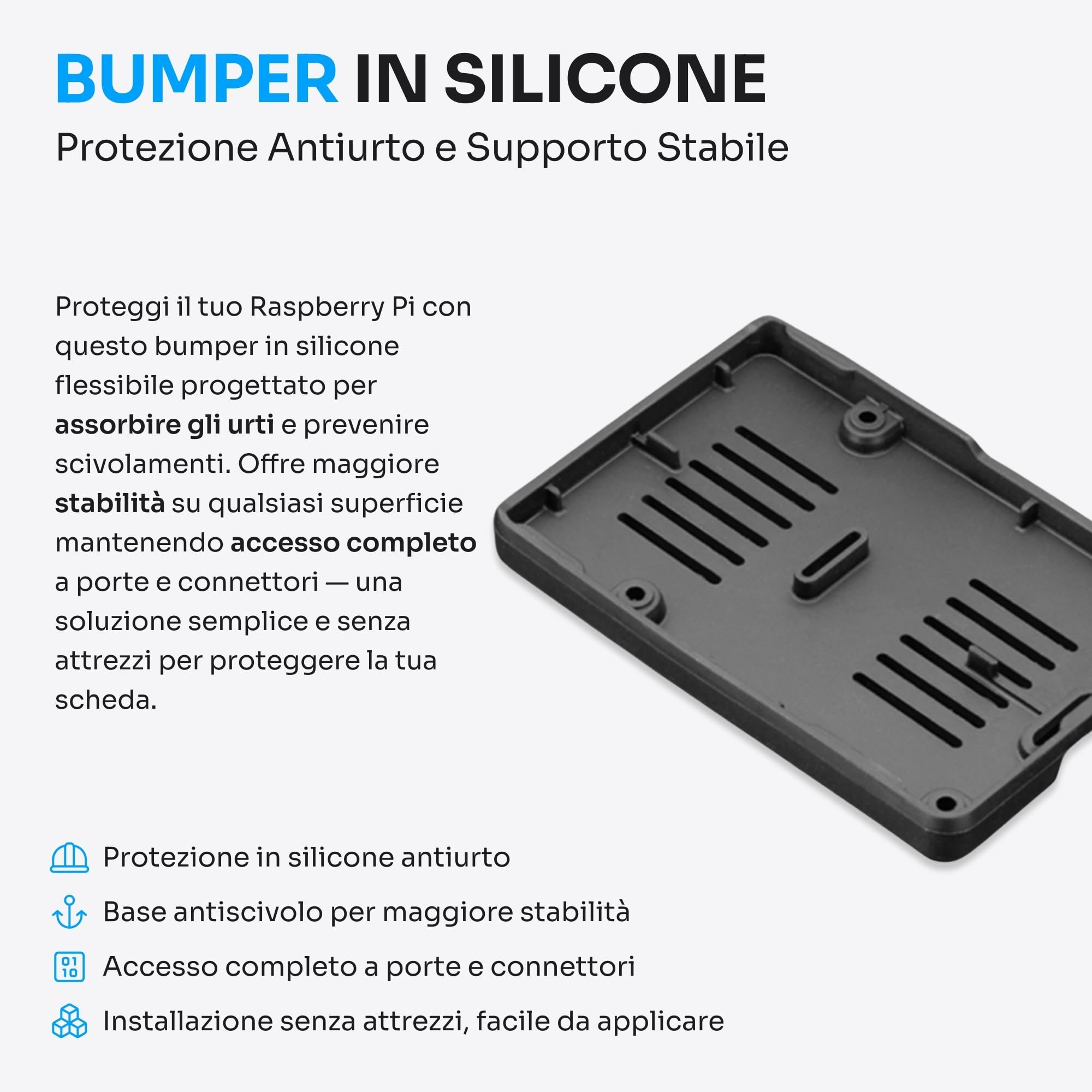Starter Kit per Raspberry Pi 5 2 GB - Server Edition | Scheda MicroSD 32 GB | Alimentatore 27 W | Active Cooler | Bumper in Silicone