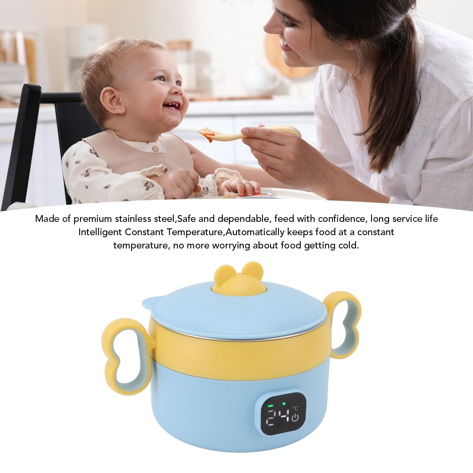 Box per il Pranzo Elettrico, Neonati Portatili Calco Alimentare USB Contempazione Costante Riscaldata per il Pranzo, Scalda per Pranzo Isolato per Bambini per Lavoro 'ufficio