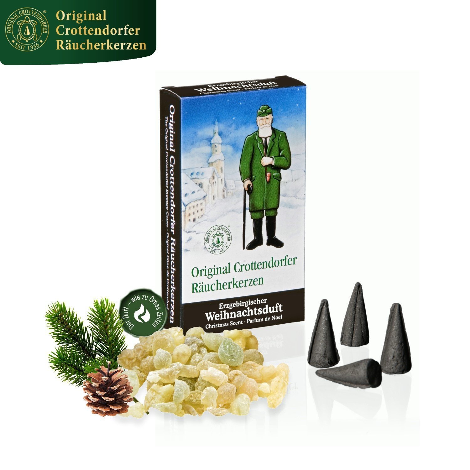 Crottendorfer Räucherfass Mit Lavendel-Duft – Inkl. 20 Räucherkerzen Größe M & Halter