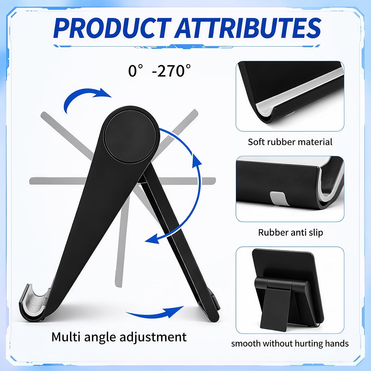 Qunclay 48 Pcs Employee Appreciation Gift Bulk Foldable Cell Phone Stand Holder Assorted Tablet Stand Holder Motivational Thank You Gift for Coworkers Staff Nurse Week Teachers Volunteers (Black)