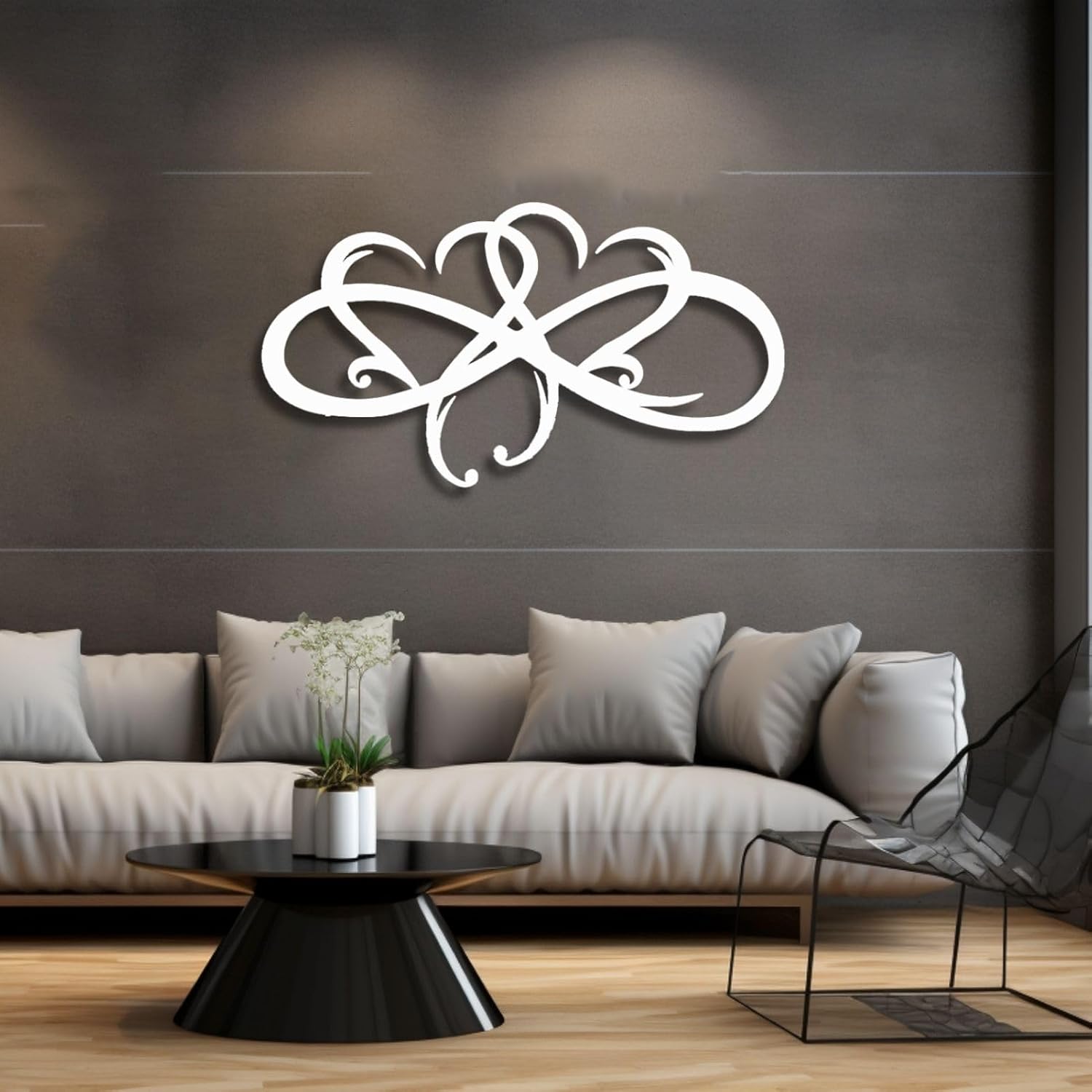 Feuwile Infinity Heart Metal Wall Art，Infinite Love Metal