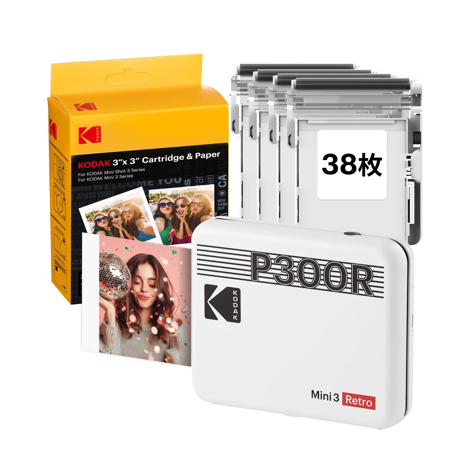 Amazon.co.jp: KODAK Mini 3 Retro スマホプリンター(7.6×7.6cm) 4PASS