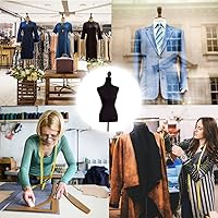 Vista 7 de Maniquí de espuma corporal para mujer, maniquí de espuma de 60 a 67 pulgadas, maniquí de vestido ajustable con base de trípode de madera