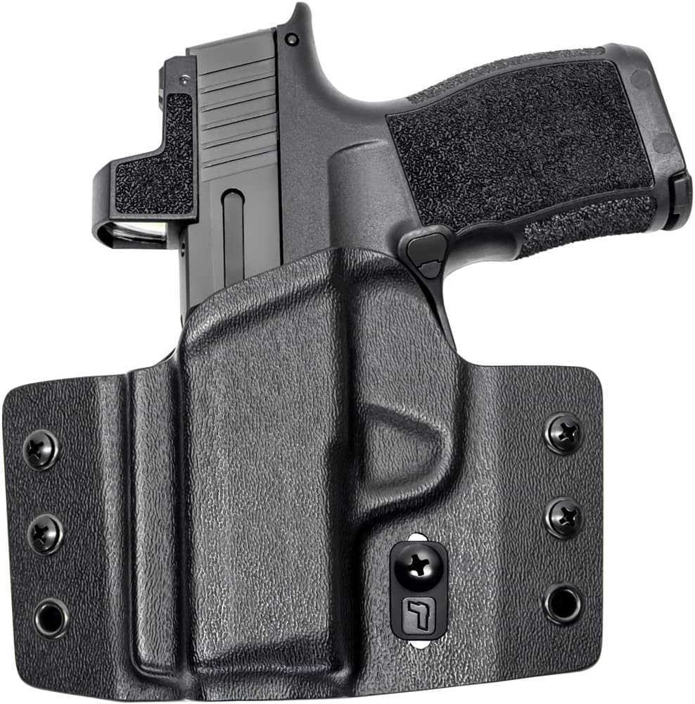 Tulster OWB Contour Kydex Holster in Left Hand fits: Sig Sauer P365 / P365X / SAS | Optic Compatible Outside The Waistband Concealed Carry