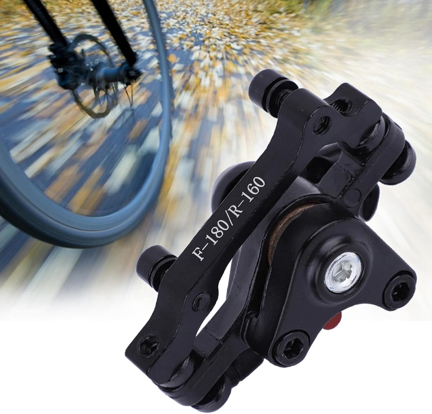 Haofy mechanical bicycle disc brake installed on a bike wheel