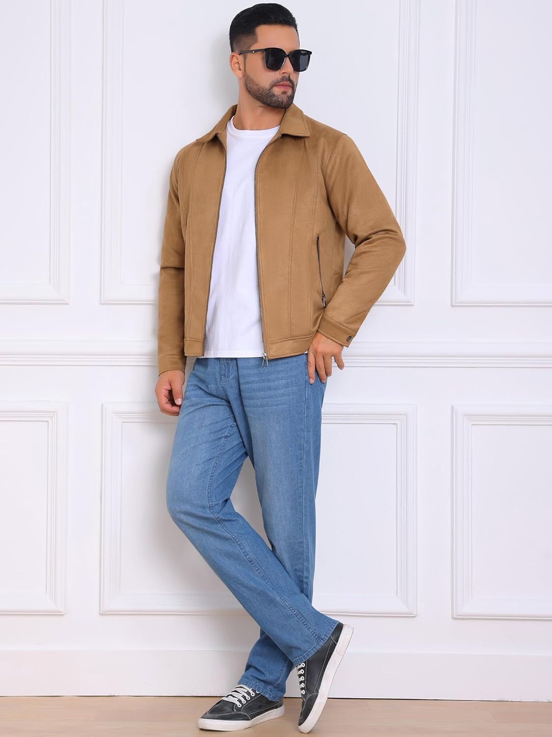 TATT 21 Casaco masculino casual com gola e zíper para uso ao ar livre jaqueta de camurça vintage em promoção! Veja a oferta e mais achadinhos de Jaquetas & Casacos 5 Hoje é o melhor dia para comprar TATT 21 Casaco masculino casual com gola e zíper para uso ao ar livre jaqueta de camurça vintage com aquele preço maroto! Promoção! Aproveite a oferta! 5