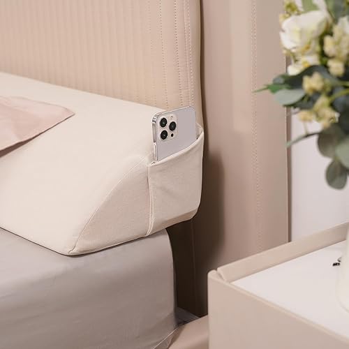 Aurako Almohada de cuña para cama tamaño California King, almohada para cabecero, relleno de huecos de cama triangular, cuñas de espuma