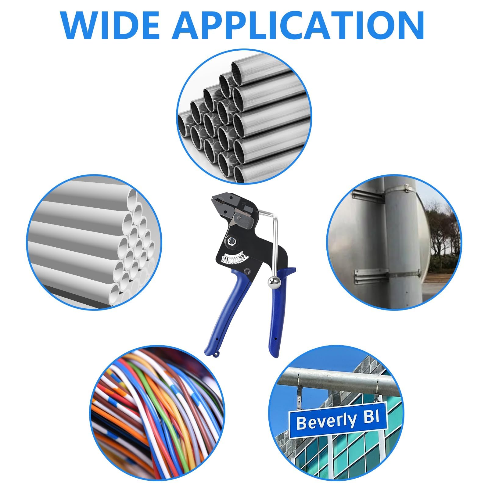 200 Piezas 300 mm Bridas de Acero Inoxidable, Alicates for Bridas de Cables, Brida Metalica, Herramienta de Amarre, Pistolas para Bridas de Cables, Cables de Acero Inoxidable Herramienta