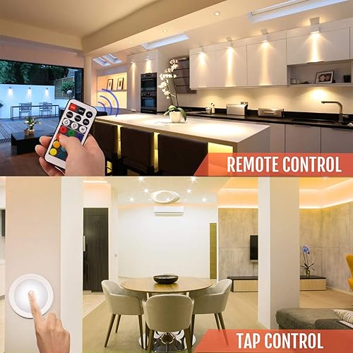 Miniatura 2 de Novelty Place Luces LED de disco con control remoto, iluminación regulable para debajo del armario, luces de grifo a pilas, 12 luces RGB