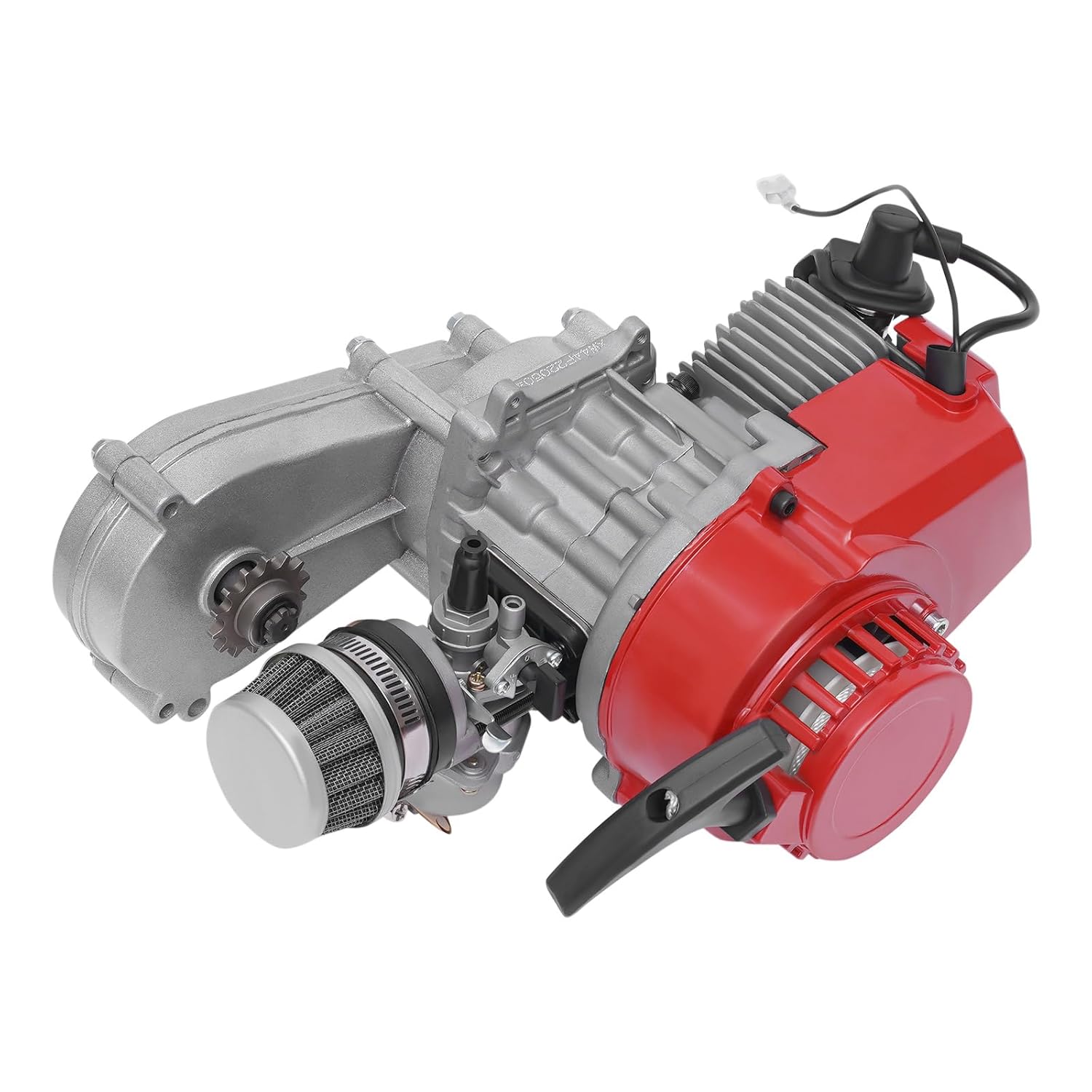 49CC 50CC 2 Stroke Racing Engine Motor, Mini Dirt Bike ATV Motor Big Bore Pocket Bike Engine with Single Cylinder Pull Rope Start Gasoline Engine for Dirt Bike Engine Kits