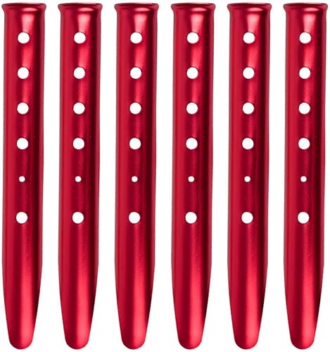 TRIWONDER 6 estacas para tienda de campaña de nieve y arena, estacas de aluminio en forma de U, para tienda de campaña, ligeras, para campamento,