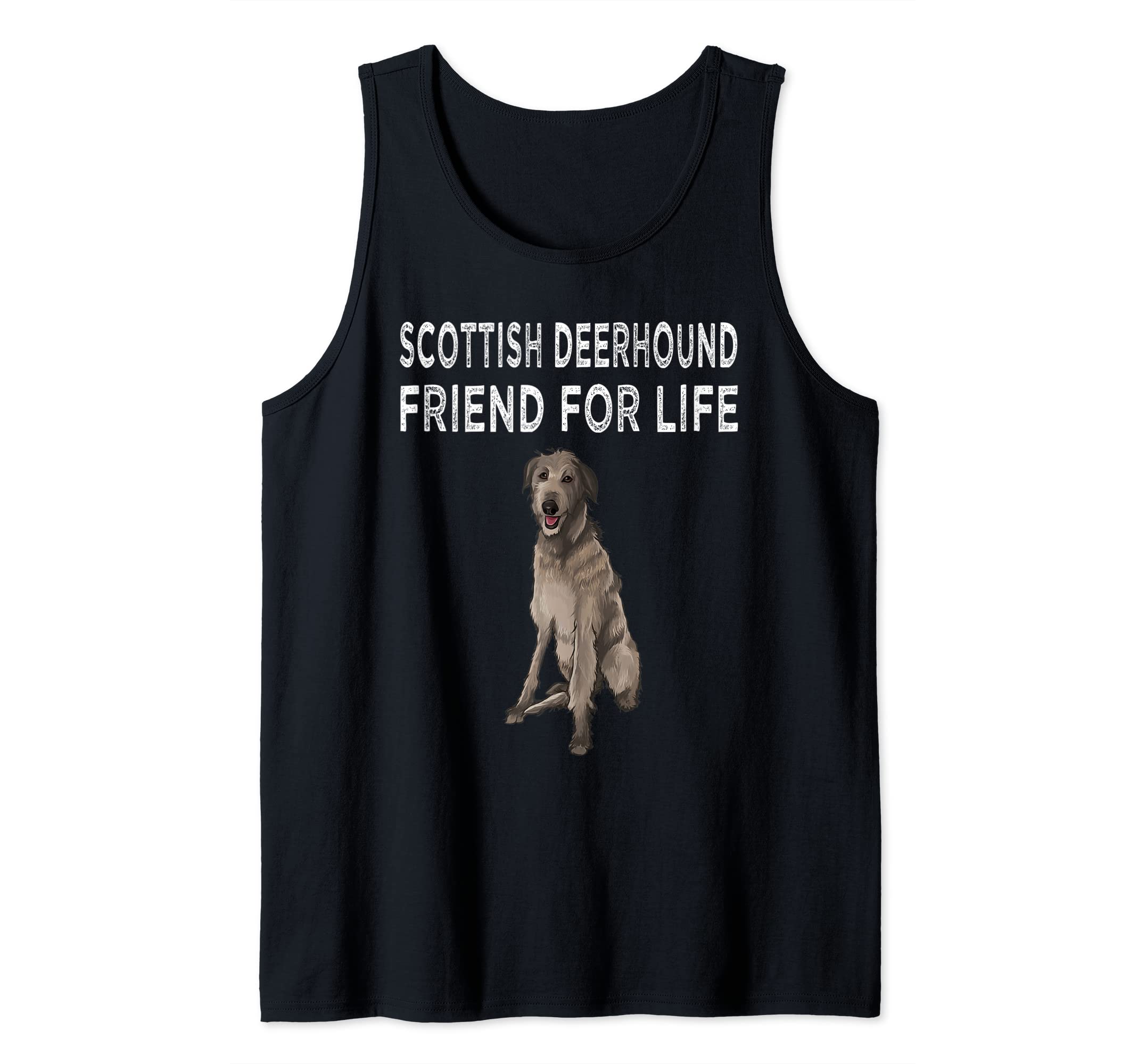 Scottish Deerhound Friend For Life Dog Friendship Tank Top, Black