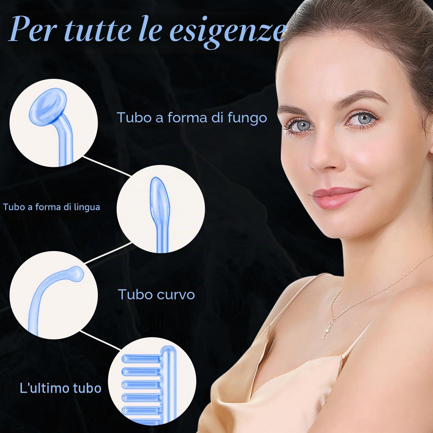 UUPAS Bacchetta Blu ad Alta frequenza Viso Professionale - Macchina Facciale ad Alta Frequenza con 4 Tubi