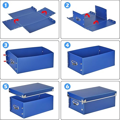 Miniatura 50 de SEEKIND Caja de almacenamiento con tapas y asas decorativas, 3 en 1, a prueba de humedad, plegable para ahorrar espacio, para ropa, cosméticos