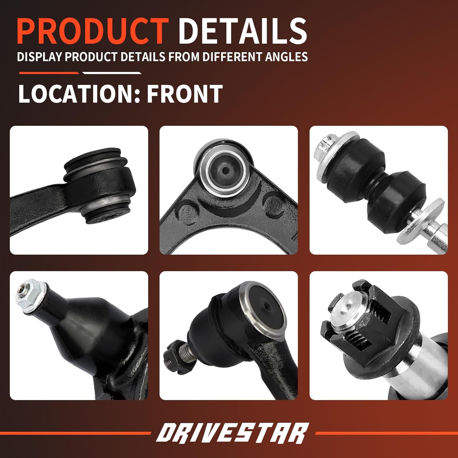 DRIVESTAR Suspension Kit Front Control arm, fit 2007-14 for Cadillac Escalade (ESV)/ for Chevrolet Suburban 1500/ Tahoe/for GMC Yukon (XL 1500), 2007-13 for Cadillac Escalade EXT/Avalanche, 10PCS