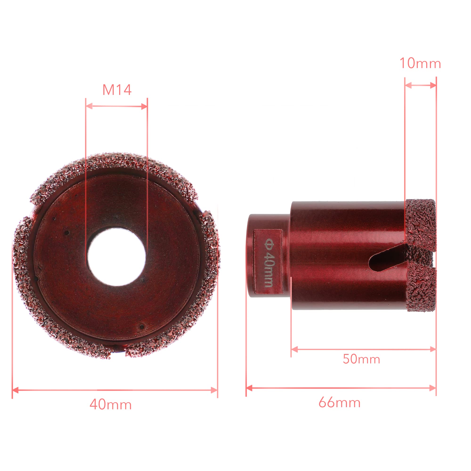 PRODIAMANT Speedmaster Fliesenbohrer 40 mm Profiqualität für Winkelschleifer zum bohren Fliese Feinsteinzeug und Naturstein Lochsäge mit M14 Aufnahme