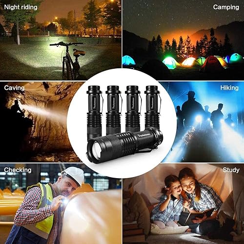 Miniatura 6 de MODOAO 3 Modes LED Flashlight Torch Tactical Lamp Mini Light for Camping Hiking Emergency (LightGreen)