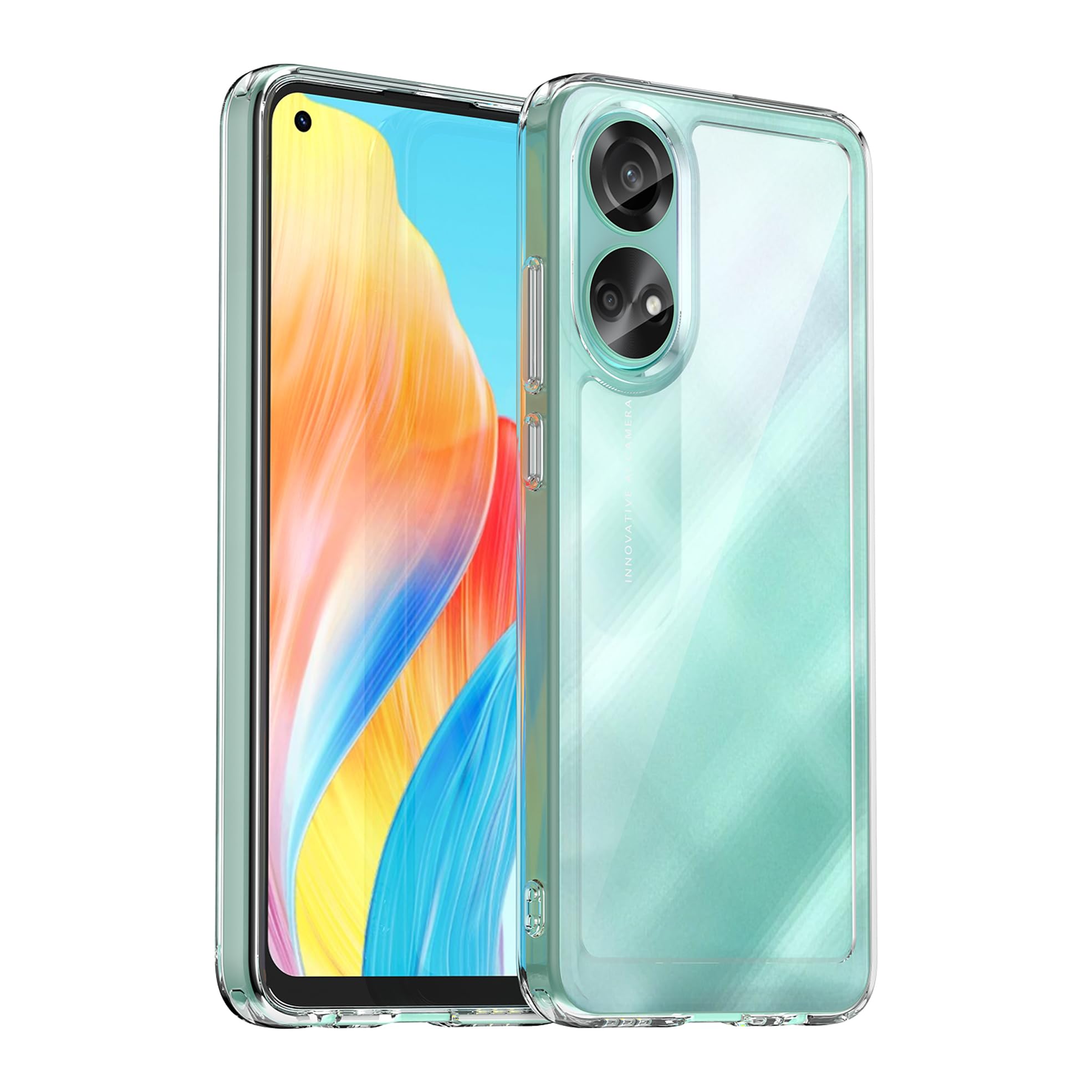 YUXING Silicone Cover per Oppo A78 4G - Moda Modello Carino Custodia Design Sottile Slim Cover Antiurto, Antiscivolo Elegante, Protezione Totale (Verde