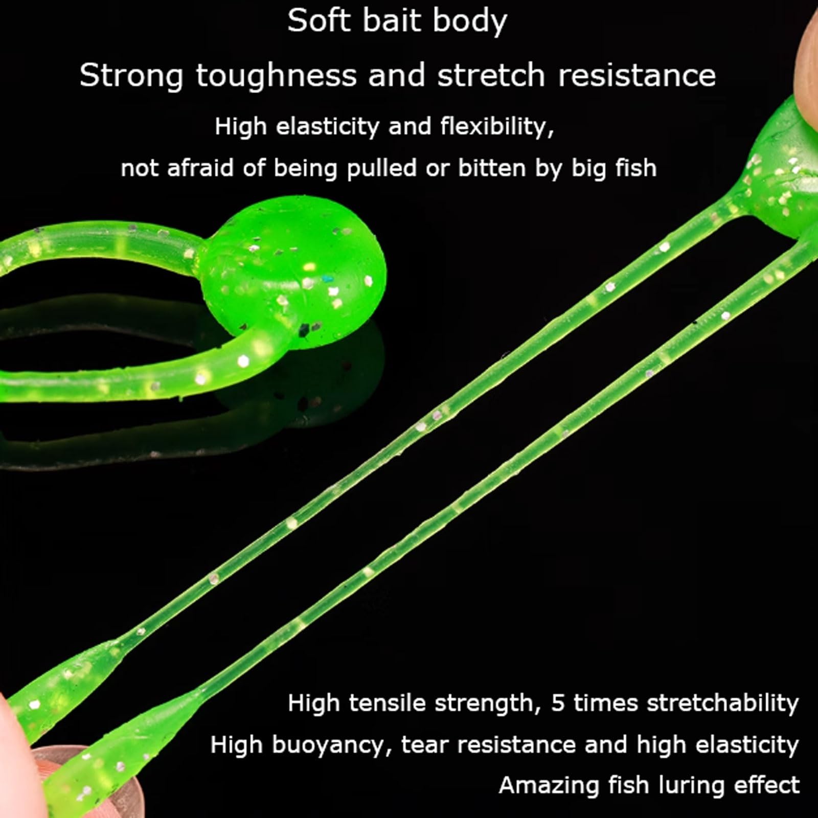 Lot de 120 leurres Souples flottants en TPE parfumés Compatible with Attirer Les Poissons, Action réaliste Compatible with Bars, perches et Poissons-crapets