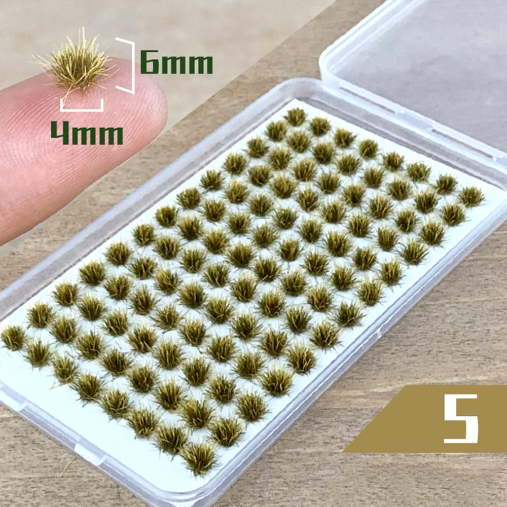 120 PCS Ciuffi d'erba Modello di terreno a mini ciuffi Modello di ciuffo Erba statica Kit erba resina statica scenario modello Per la decorazione del terreno Treno e paesaggio ferroviario