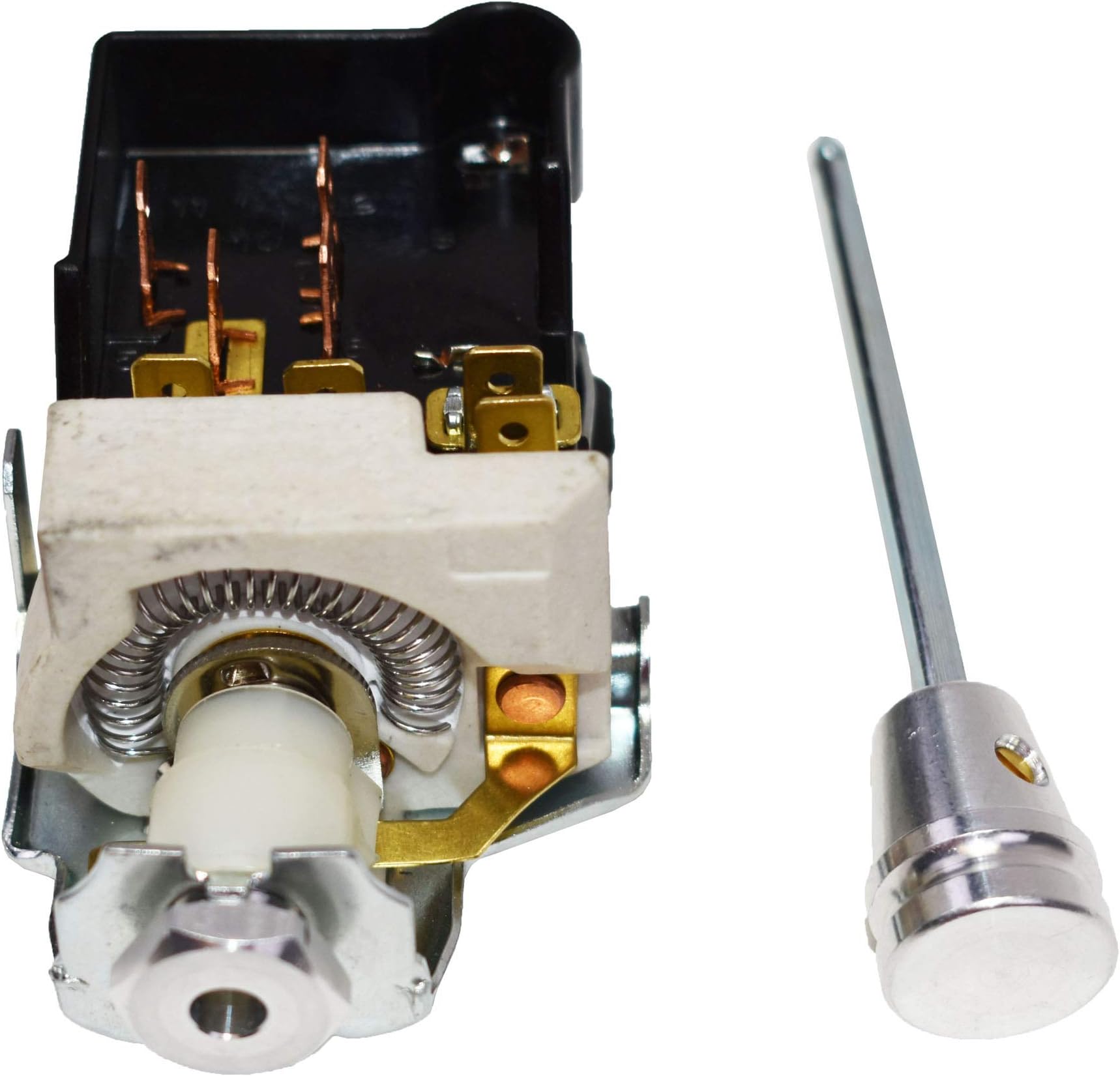 A-Team Performance Headlight Switch Assembly - Billet Aluminum Knob & Billet Dash Knobs - Compatible with 1968-1984 Chevy GM Street Rod Trucks & Street Rod Headlight Switch - Push Button, Panel Mount