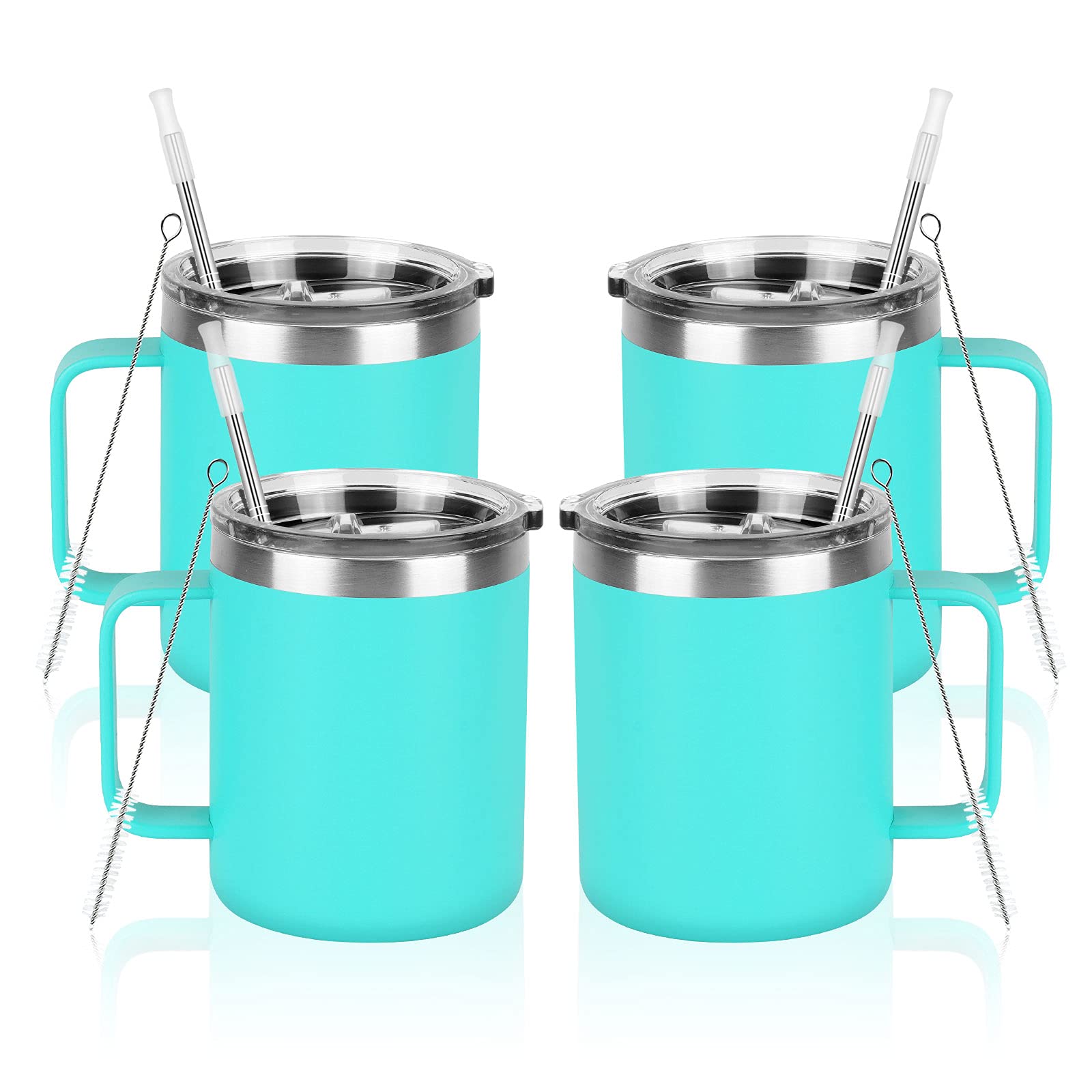 Buy 4 Pack Coffee Mug with Handle, Stainless Steel Insulated Coffee Mug ...