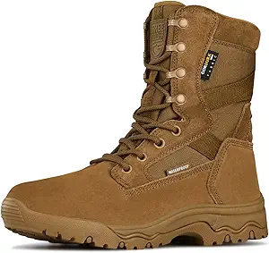 FREE SOLDIER Mens Tactical Boots 8 Inches Lightweight Combat Boots Durable Suede Leather Military Work Boots Desert Boots