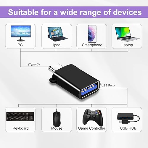 Miniatura 2 de Adaptador USB C (5 unidades), adaptador USB C a USB, adaptador USB C a micro USB, adaptador USB C macho a USB macho, compatible con dispositivos