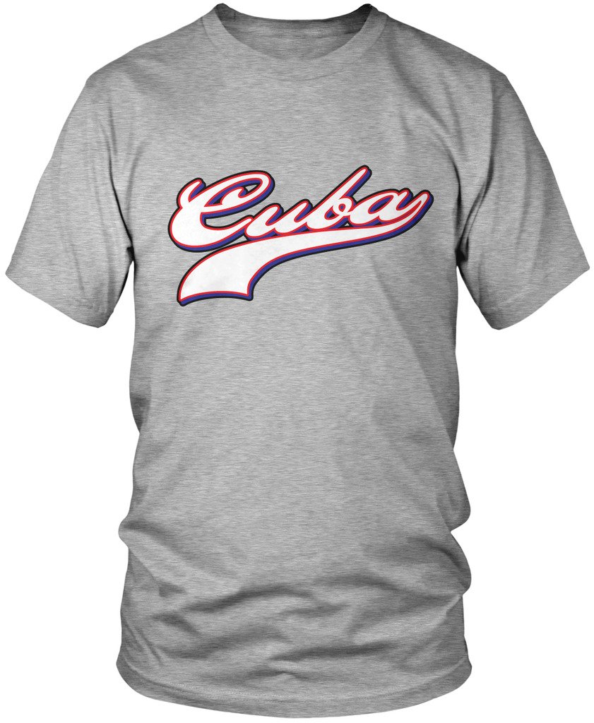 Cuba Baseball, Cuban Flag Color Script Font, Team Cuba Men's T-Shirt