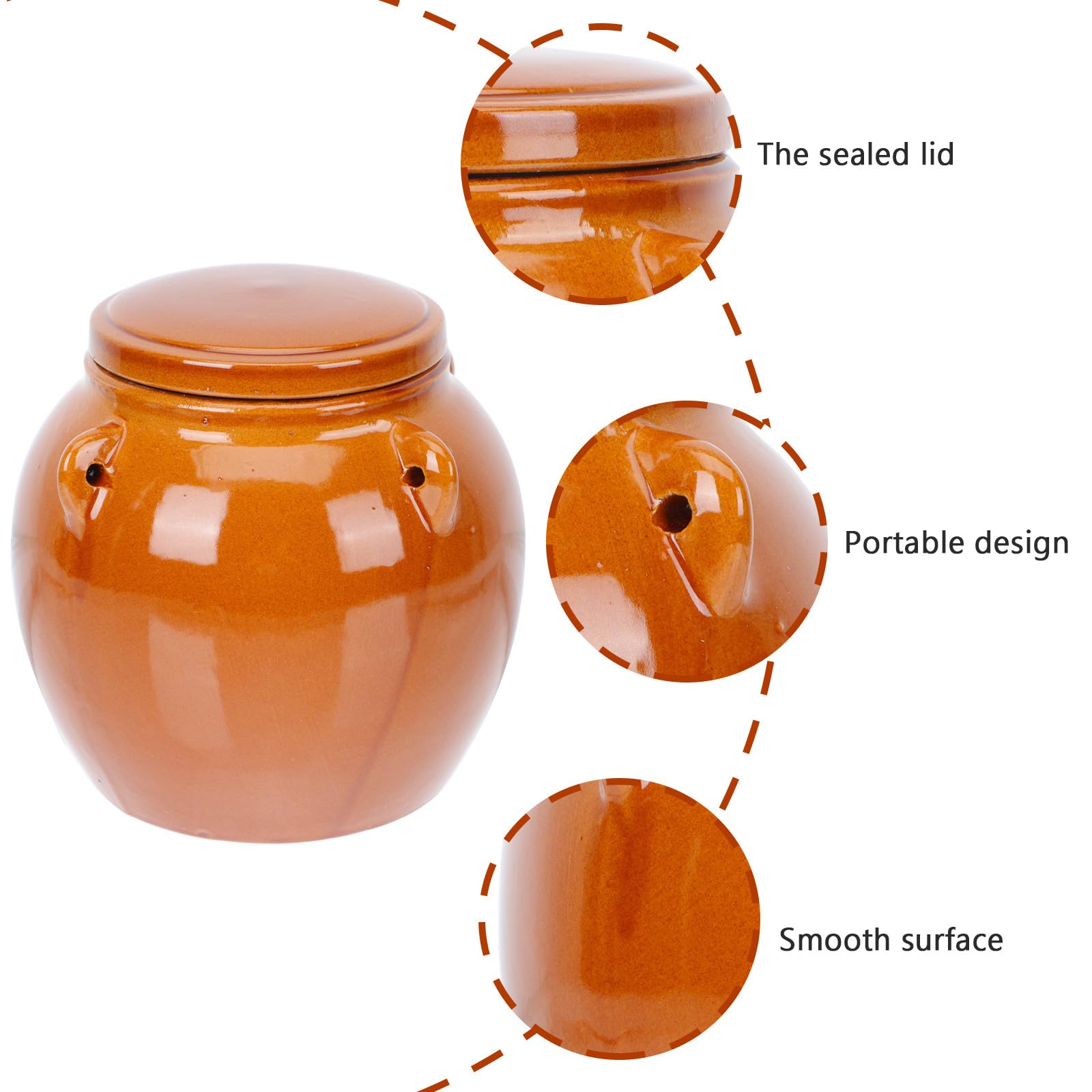 OSALADI Tarro de Cerámica Sellado Vintage Mediano 2 Kg con Tapa Hermética para Almacenamiento de Miel, Encurtidos y Alimentos en Cocina, Recipiente para Fermentación y Conservación Casera